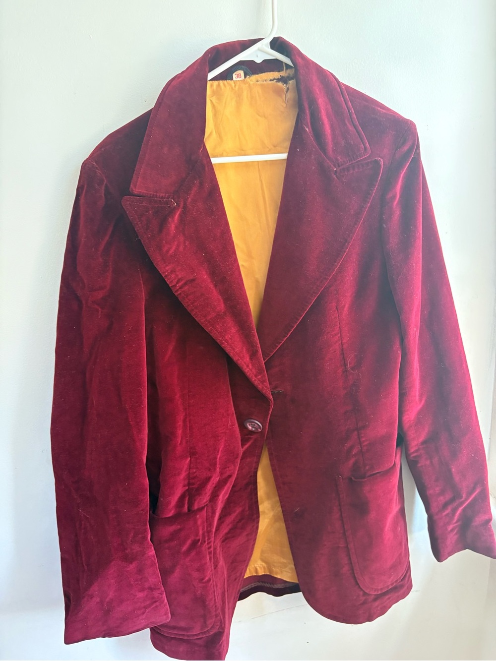 Women's Velvet Blazer Jacket - Burgundy
